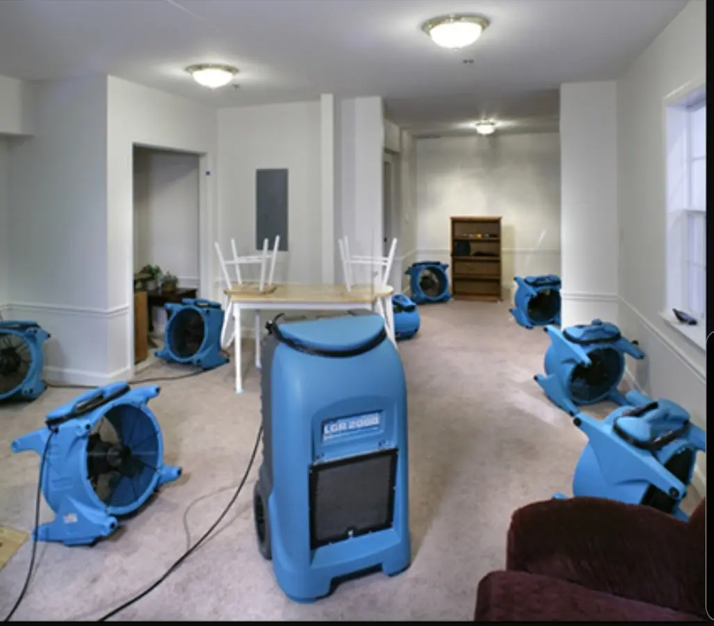 Air movers and dehumidifier setup for Water Extraction & Removal in Fuller Heights